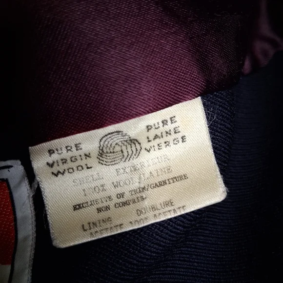 VINTAGE Anna Collection Saxonia Pure Virgin Wool Navy Blue Trench Coat - Picture 4 of 16